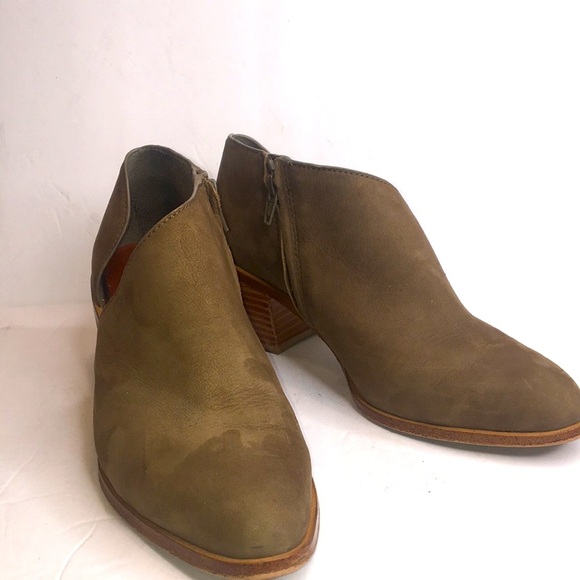 1. State Olive Green Isak Suede Leather Cut Out Bootie - Picture 1 of 8